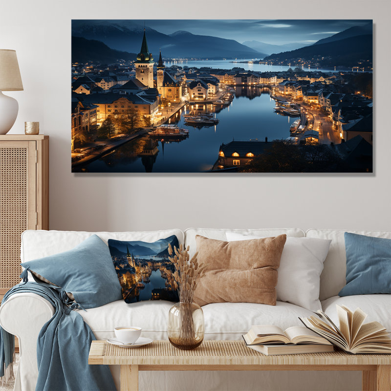 Faux de l'Allemagne, Allemagne, Alesund, art mural, Toile tendue, H 28 po x l 60 po x P 1,5 po