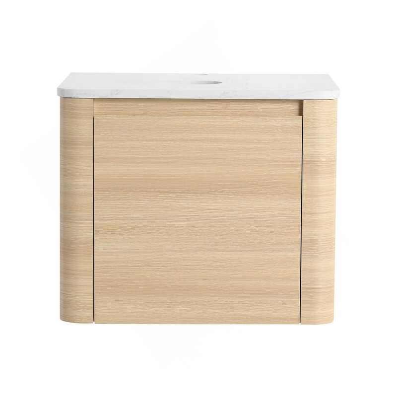 24'' Wall-Mounted Bathroom Vanity & 1-Soft-Close Door, KD-Packing, Plywood (Vanity Only, Excluding Sink)