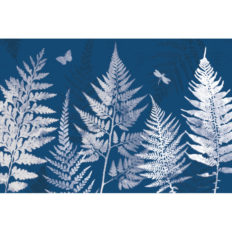 «True Blue I» par Katie pertiet, H 12 po x l 18 po, Oui, Cadre doré simple
