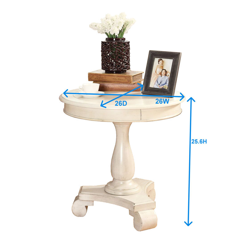 Table d'appoint Finish Wood - H 26,5 po et attrayante classique 26 po x 26,5 po, construction