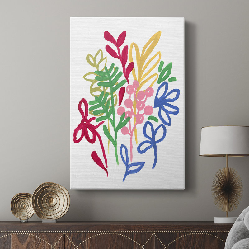 «Bold Brushstroke Blooms II» - galerie sur mesure, H 18 po x l 12 po