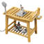 Banc de douche en bambou - Siège de rasage des jambes multifonctionnel et table d'appoint-1637738791