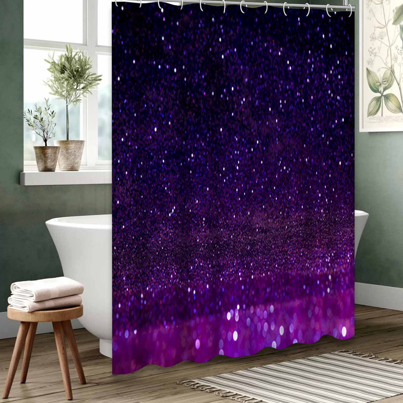 Purple Waterproof Shower Curtain, Shower Curtains for Bathroom with 12 Hooks, 72" L x 72" W