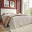 Structure de lit tapissier en velours blanc avec tête de lit Diamond-244762605-205811839
