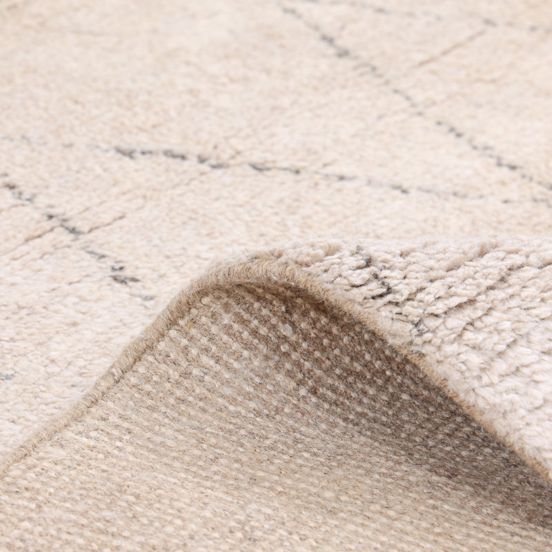 Flerida Moroccan Area Rug in Linen, Rectangle 5' x 8'