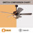 52 '' Rustic Antler Ceiling Fan ,Farmhouse Chandeliers With 5 Wooden Fan Blades And Remote Control Kit
