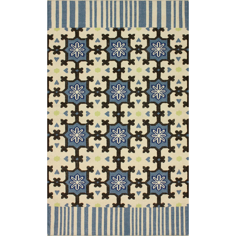 Wool Geometric Indoor Rug, Rectangle 4' x 6'