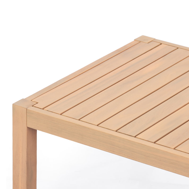Ensemble de conversation d'extérieur en bois d'acacia Ventura Modern Coastal, 4 Pcs: Table, Sofa, 2 Chairs