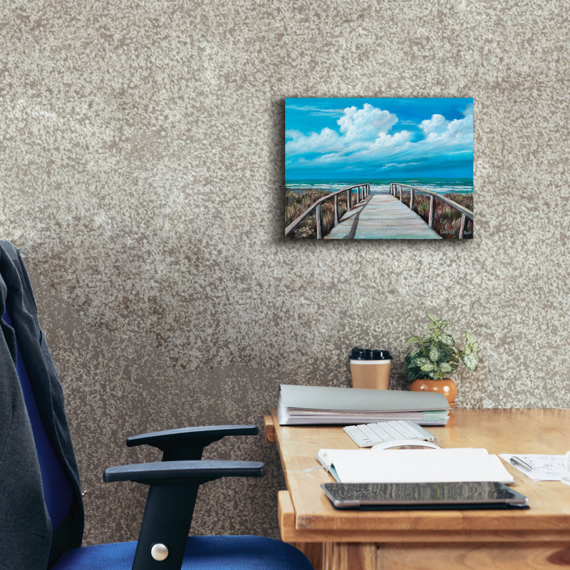  «Beach Pier» par Campbell Frost, art mural sur toile, 16 po x 12 po, H 12 po x l 16 po
