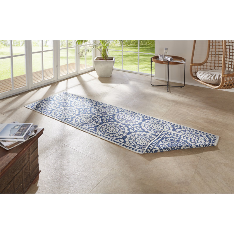 Jardin Flatweave Blue Rug, Runner 80 x 250cm