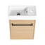 Meuble-lavabo mural flottant 16 po avec lavabo en céramique et porte d'armoire à fermeture en douceur 16 po-105834884