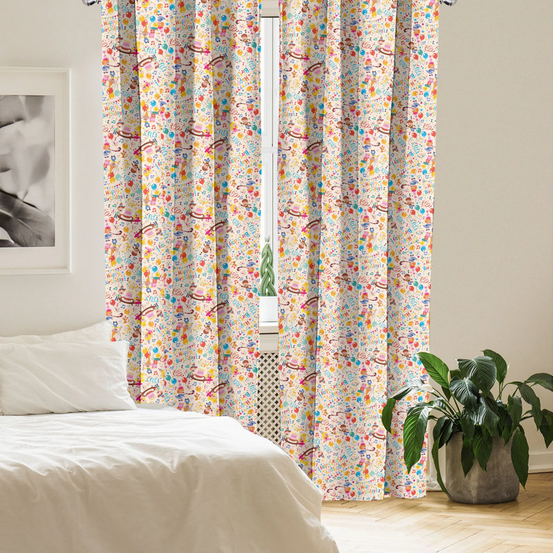 Multicolor 63" Polyester Rod Pocket Room-Darkening Curtain Panels