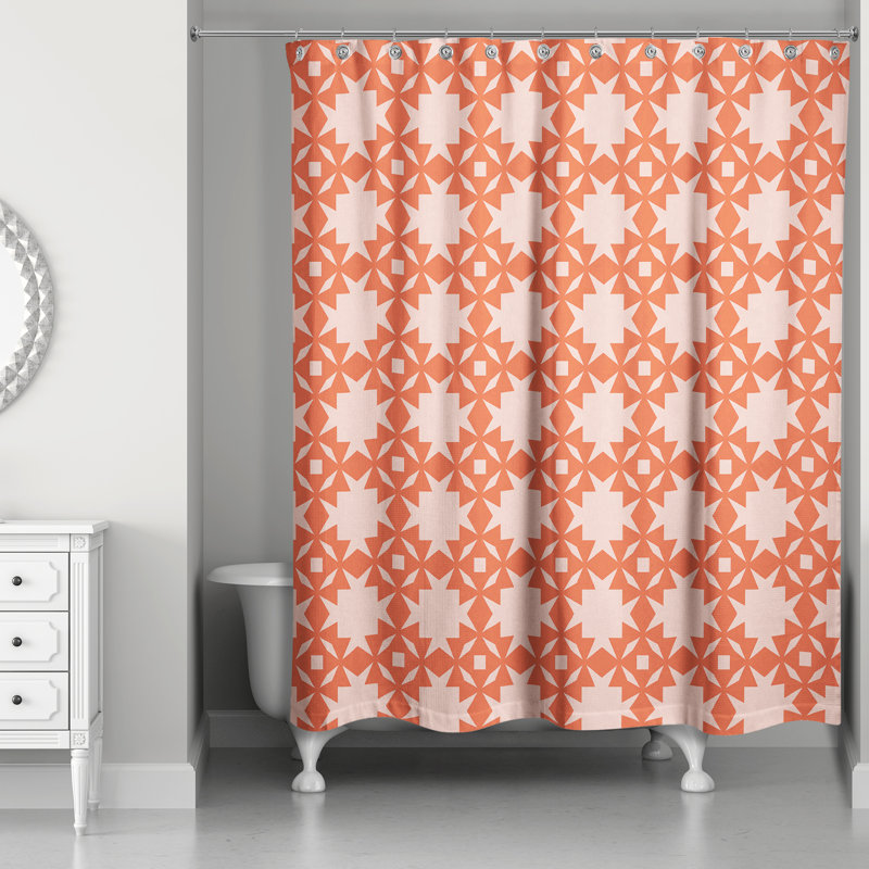 Thorin Geometric Shower Curtain, Orange