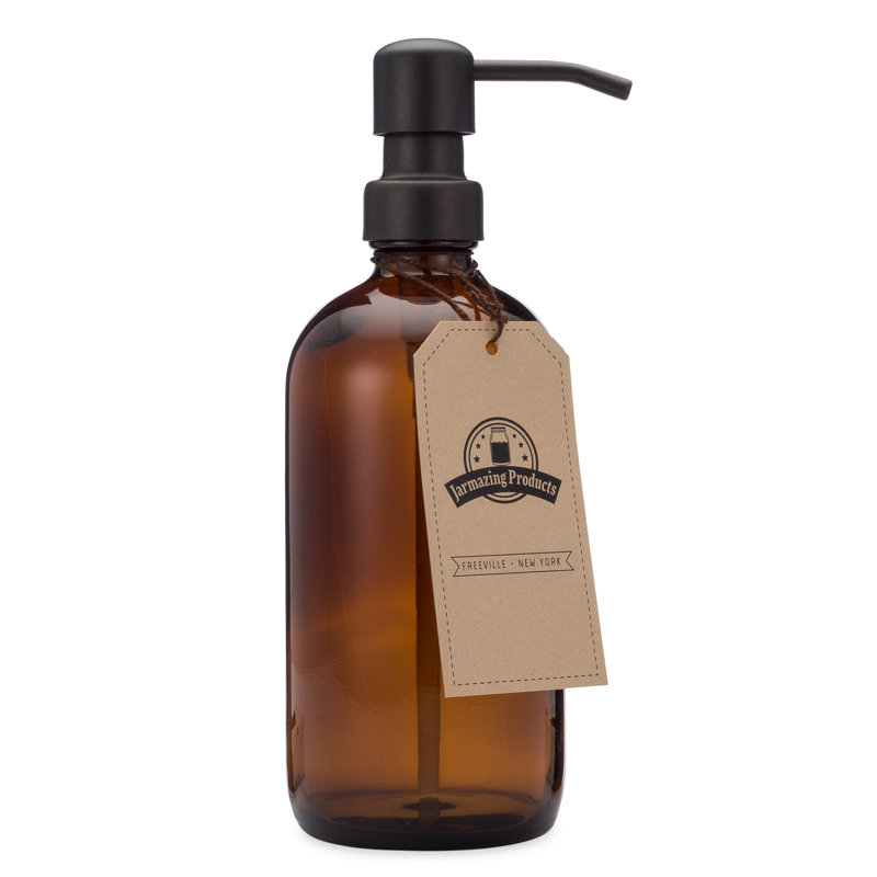 Distributeur de lotion en verre, Noir mat / ambre