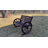 Kasandra 41" Wooden Wagon Wheel Bench, Rustic Outdoor Patio Weather Resistance Furniture, 2-Person Slatted Seat Bench with Backrest, Carbonized