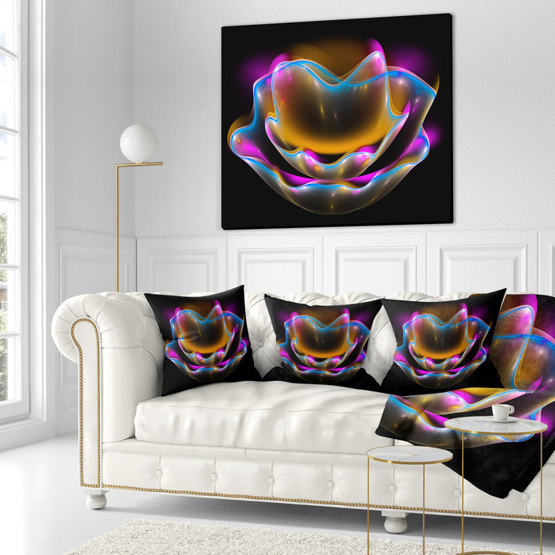 Coussin décoratif fleur foncé en couleur florale, 16 po x 1 po, Coussin décoratif