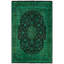 Overdyed Hand-Knotted Wool Modern-Contemporary Green Area Rug 6' 0" x 9' 1"