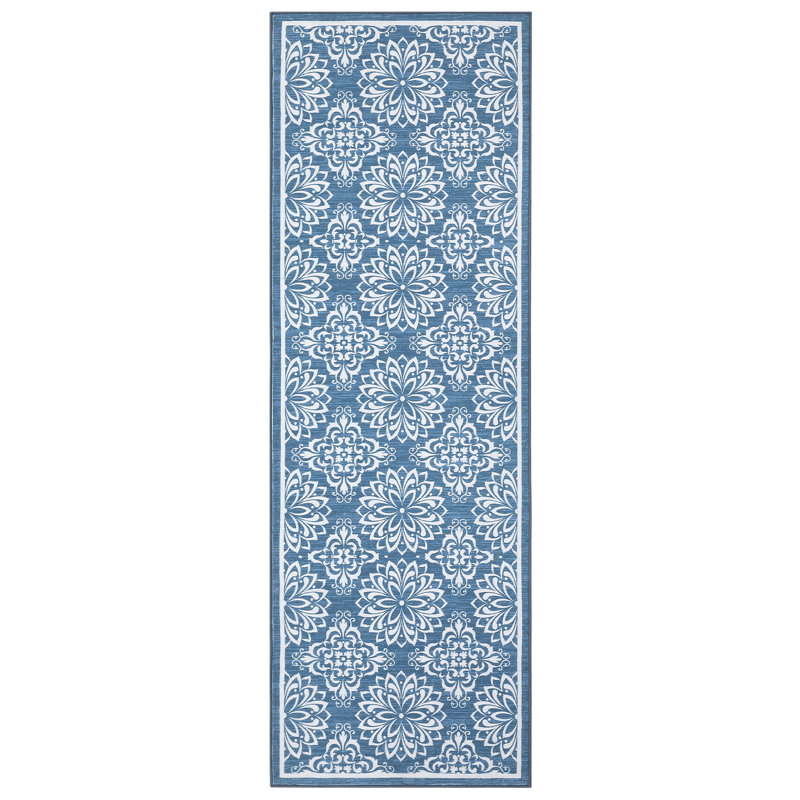 Washable Area Rug Modern Low Pile Floral Carpet for Living Room Bedroom Dining Room Nursery Hallway Soft Mark Resistant Non Slip Rugs