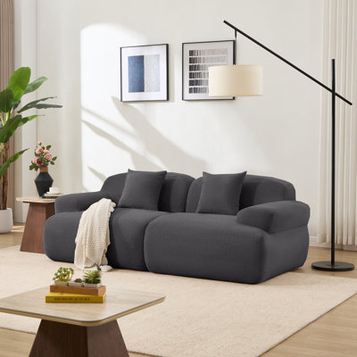 Boneless 82.7" Upholstered Loveseat Sofa Chenille Corduroy Modular Couch Compression