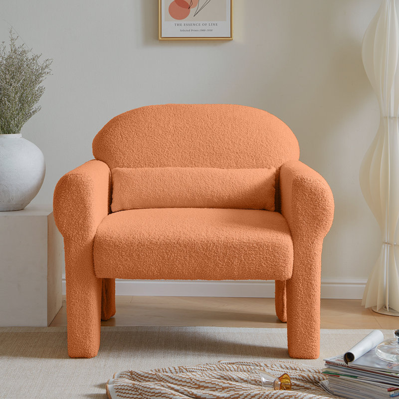 Fauteuil d'appoint moderne avec coussin lombaire pour le salon