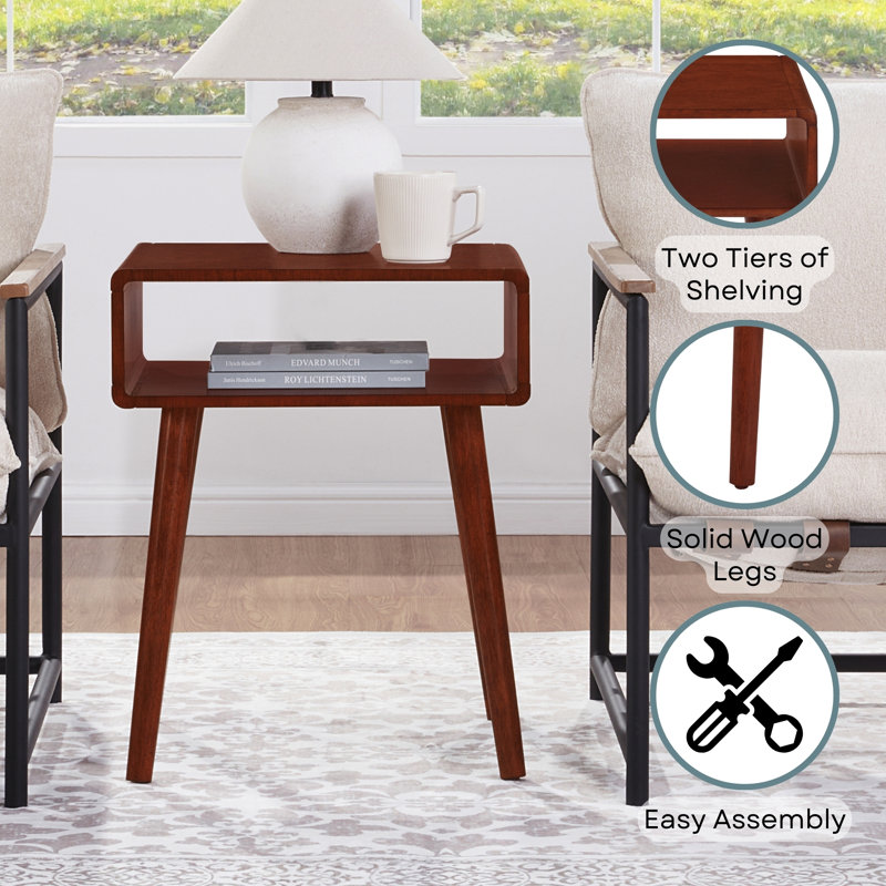 Kays End Table with Shelf, Mahogany