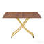 Table élévatrice multifonctionnelle moderne avec plateau en panneau de fibres à densité moyenne de 0,8 po d'épaisseur et pieds en métal doré - Bureau texturé noyer-129449653