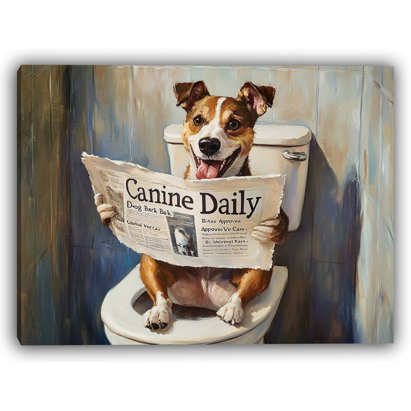 Bouledogue français qui rigole avec un chien dans la toilette