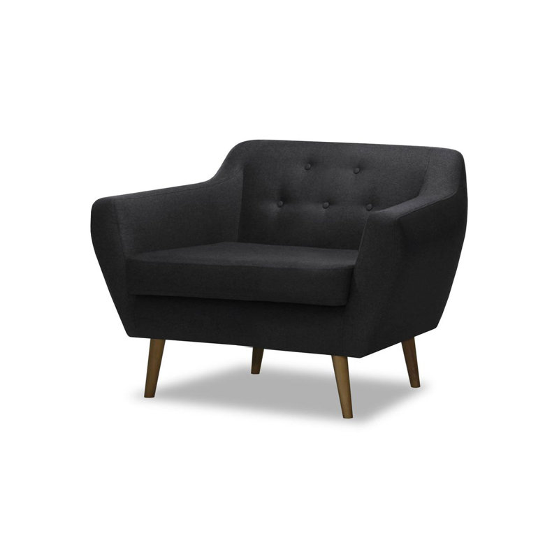 Upholstered Armchair, Black