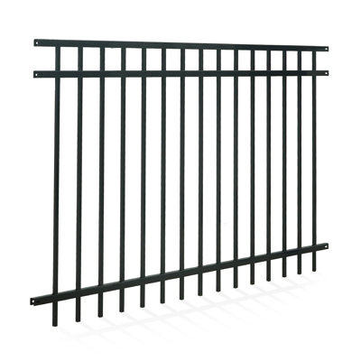 4FT H X 6FT W Heavy Duty Flat Top Fence Barrier Panel, Anti-Rust Metal Fencing Panel