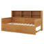 Lit de jour en bois avec étagères de rangement et 2 tiroirs, 6 tablettes de chevet, design à panneaux cannelés-1224624625-1224624626