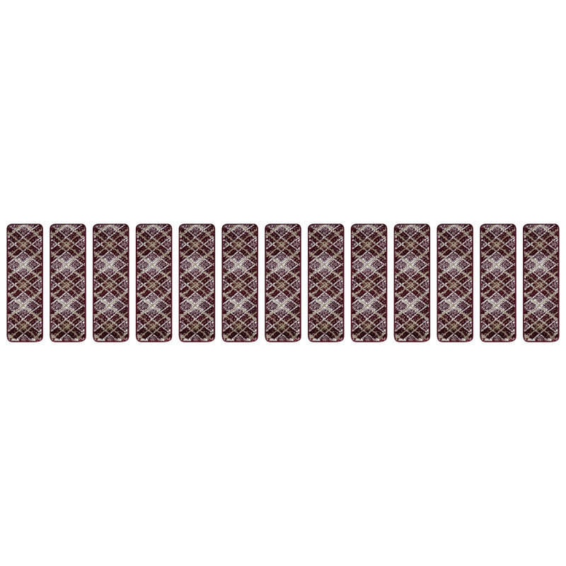 Tapis d'escalier intérieur antidérapant 9 po x 28 po Algean, Bleu sarcelle, 7 pièces incluses