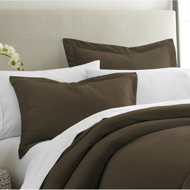 Pillow Shams 2-Pack Microfiber Ultra Soft Bedding, Chocolate, Standard