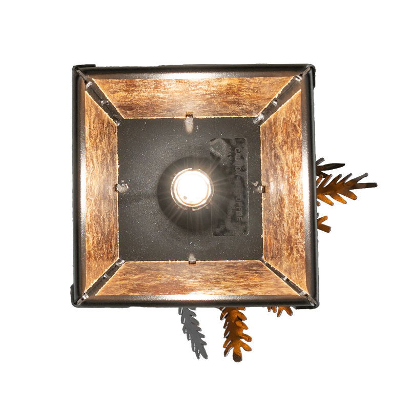5.5" Square Pine Branch Valley View Mini Pendant