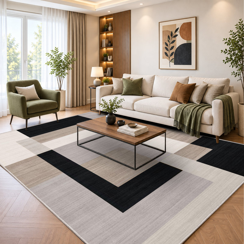 Abstract Machine Printed Shag Area Rug, Runner 80 x 300 cm