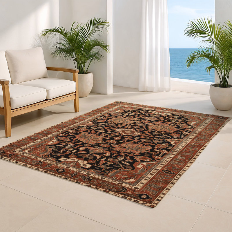 Tapis d'intérieur et d'extérieur brun Persian, Rectangulaire 2 pi x 3 pi