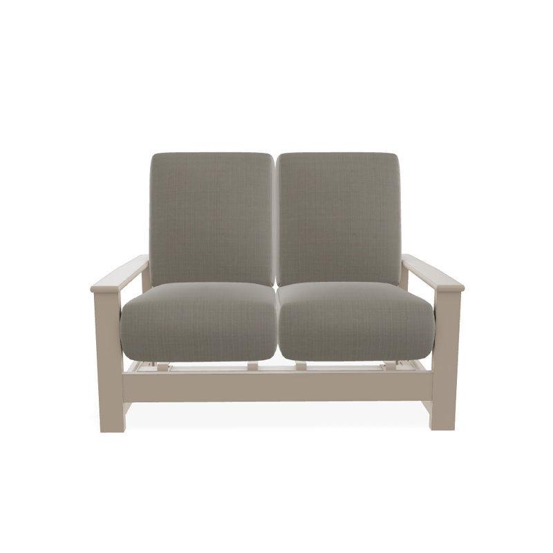 Leeward 56.5'' Wide Loveseat with Cushions, Spectrum Mushroom Sunbrella® Plainweave, Desert