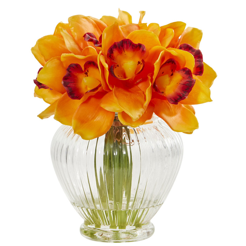 Orchidée House of Hampton® dans un vase, Orange