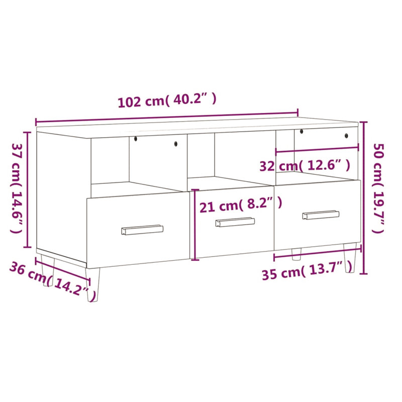 Kuiken Unfinished TV Stand for TVs up to 43", Black/Brown