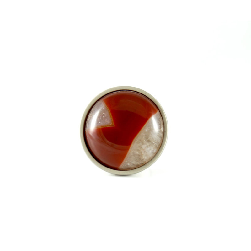 1.25" Diameter Mushroom Knob, Satin Nickel/Lava