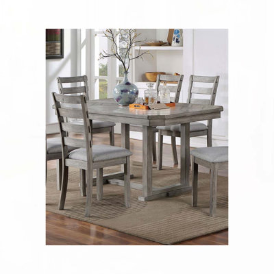 Wood Top Dining Table With Trestle Base