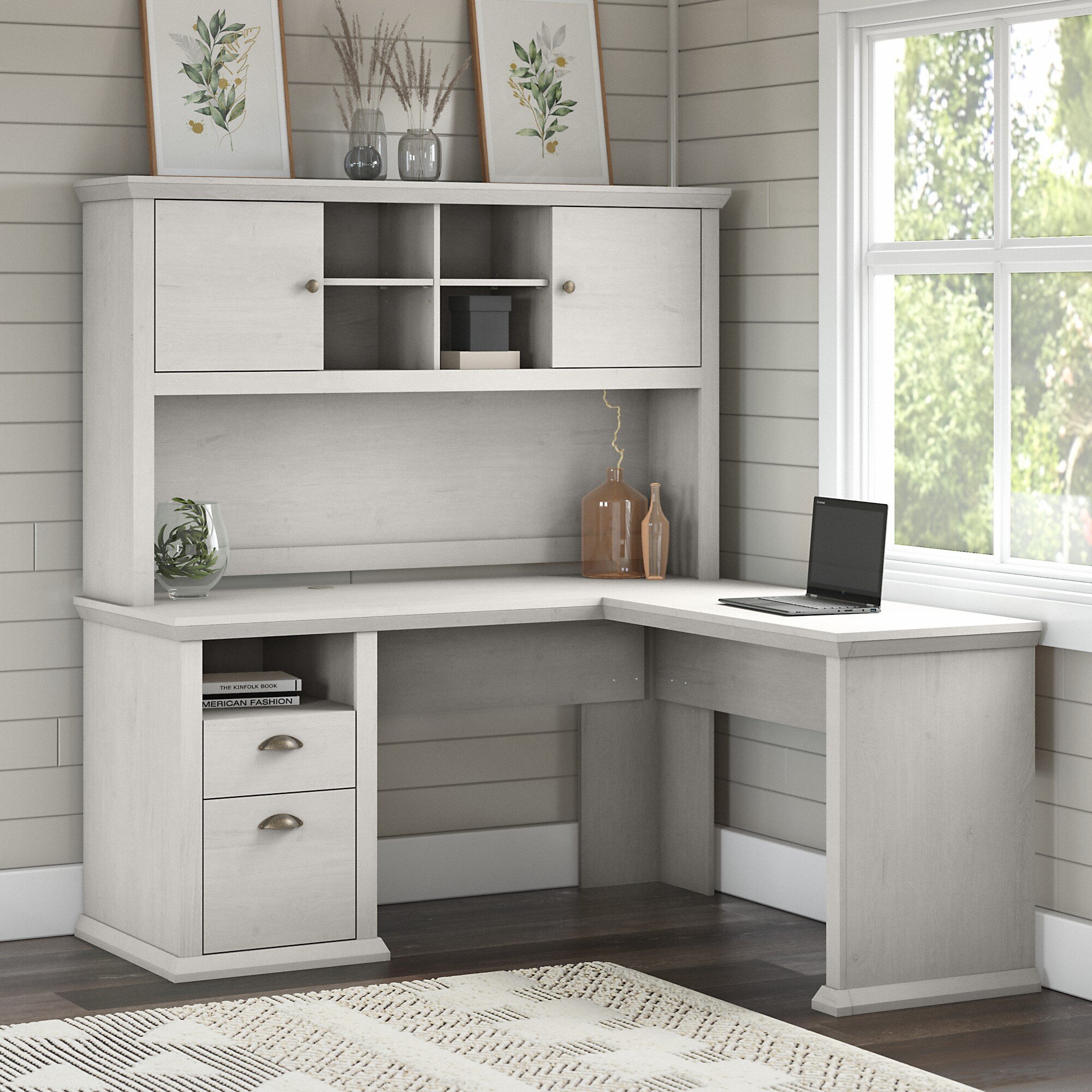 L shaped desk with hutch deals wayfair