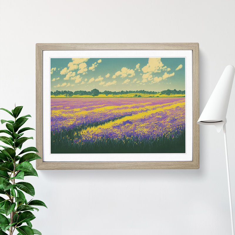 Intoxicating Bluebell Field - Framed Print, 46cm H x 64cm W x 2cm D, Oak