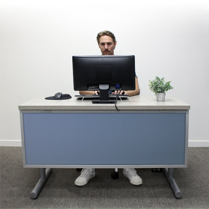 Panneau de modestie acoustique fixé au bureau, Tombée de la nuit, Aluminium, H 12 po x l 48 po x P 0,63 po
