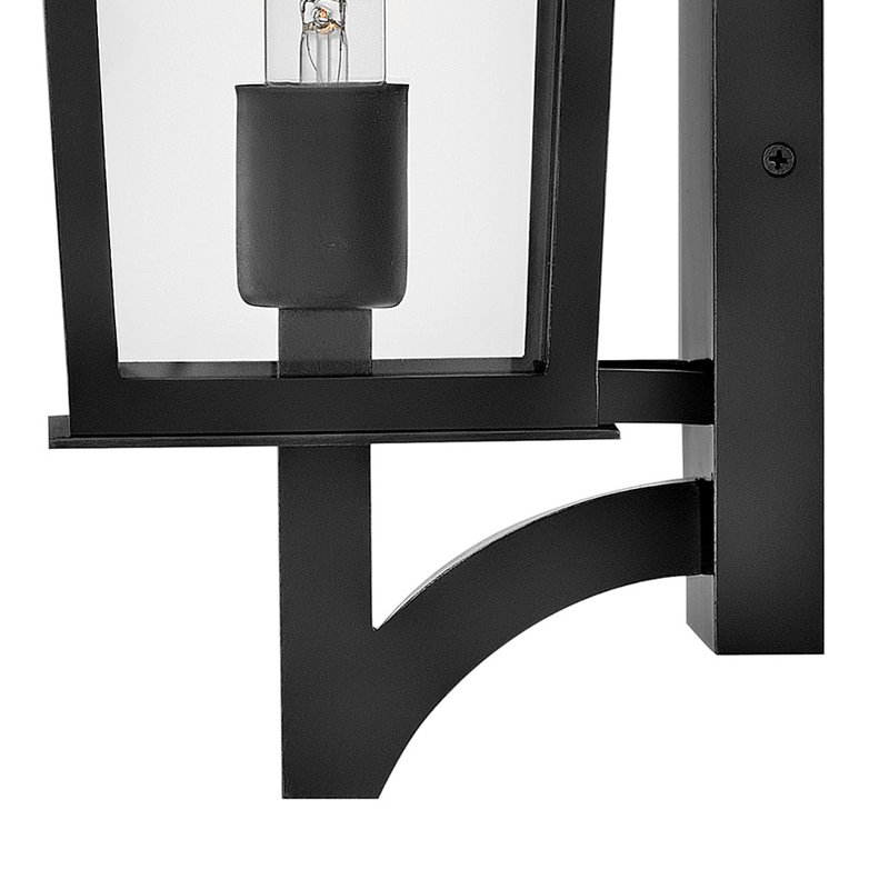 Georgetown 1 - Light Outdoor Wall Lantern, Black, 21.75" H x 7" W x 8" D
