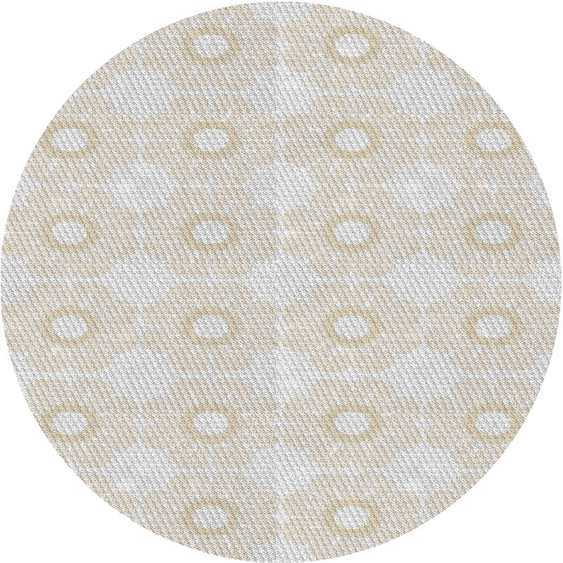 Tapis crème/gris tissé à la machine, Rond 3 pi