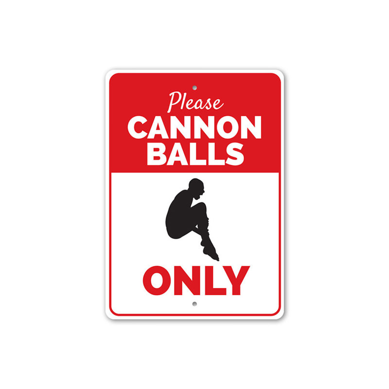 Enseigne en aluminium avec boules de canon seulement, H 14 po x l 10 po x P 0,04 po