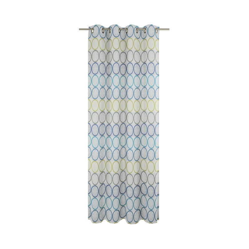 Deguzman Room Darkening Curtain Single Panel, 132cm Width x 245cm Drop, Mint/Blue