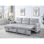 Canapé-lit modulaire réversible en velours gris avec poche latérale et rangement. Sièges rembourrés de mousse, ressorts. 81,5 po x 60 po x 33,5 po, support à ressorts de 179 lb. 81,5 po x 60 po, 33,5 po