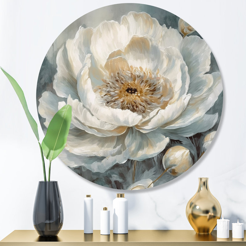 Jhobany - pivoines blanches et bleues - symphonie II, H 23 po x l 23 po x P 1 po