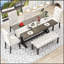 Ensemble de salle à manger de ferme 6 pièces avec table rectangulaire de 72 pouces, 4 chaises rembourrées et un banc pour des réunions douillettes-852497685-852497687